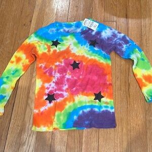 NWT Rock Candy Kid’s Rainbow Tie Dye Waffle Knit Long Sleeve Size 8